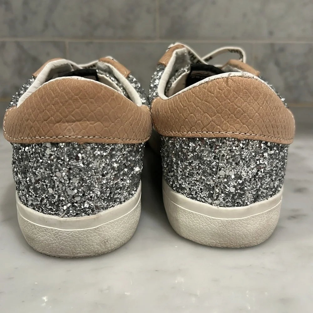 Vintage Havana Silver‎ Glitter Tan Star Sneakers Sz 8